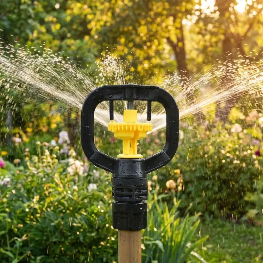Wide-coverage rotating garden sprinkler