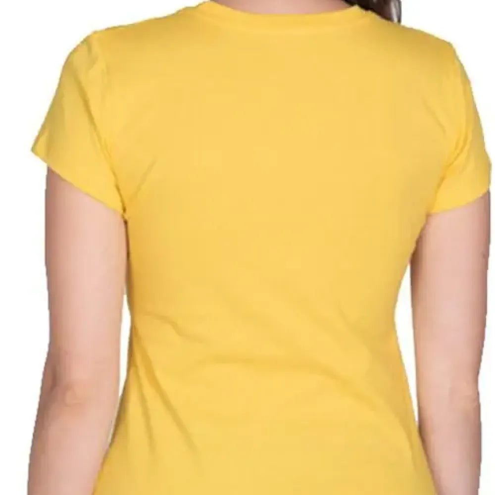 Women’s printed cotton t-shirt – yellow