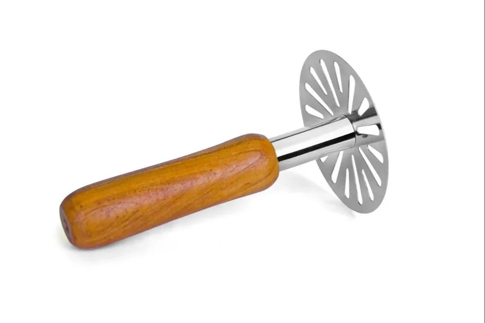 Wooden handle potato masher