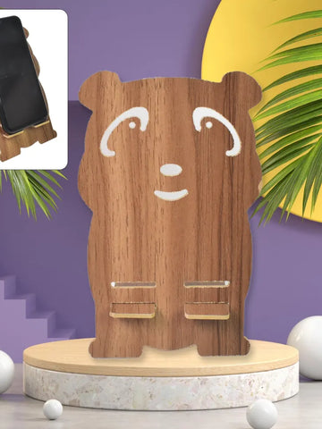 Wooden Cartoon Shape Design Mobile Stand  (1 Pc)