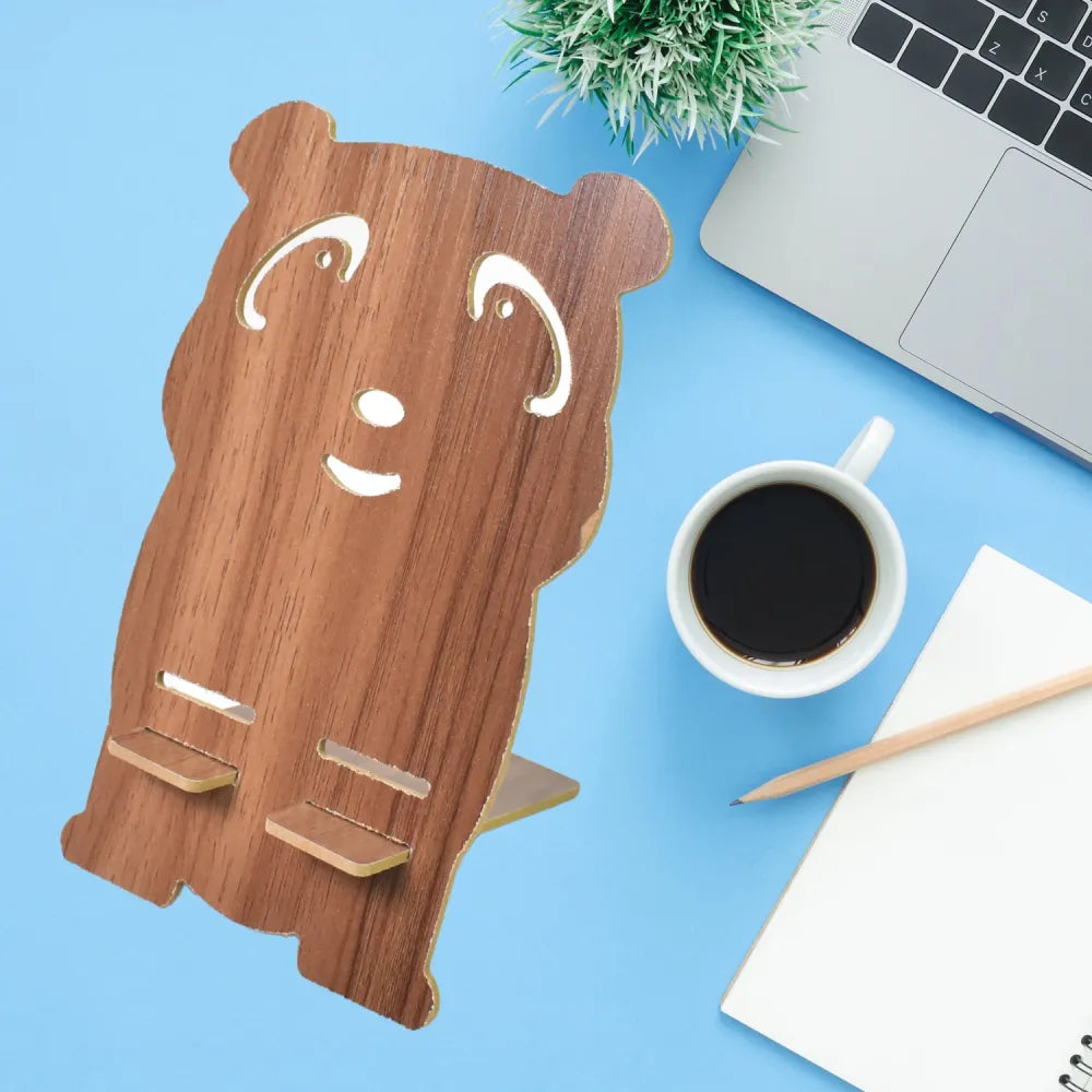 Wooden cartoon shape design mobile stand (1 pc) - electronics