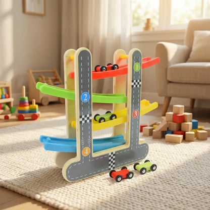 Wooden click-clack racer set - toys