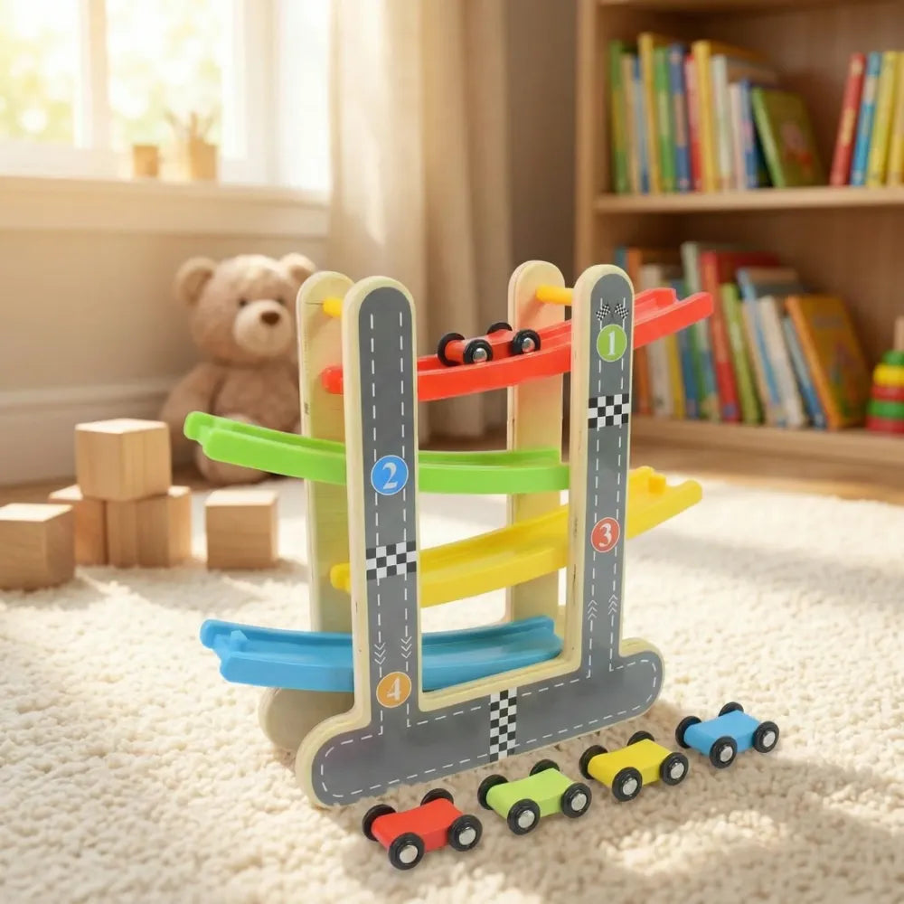 Wooden click-clack racer set - toys