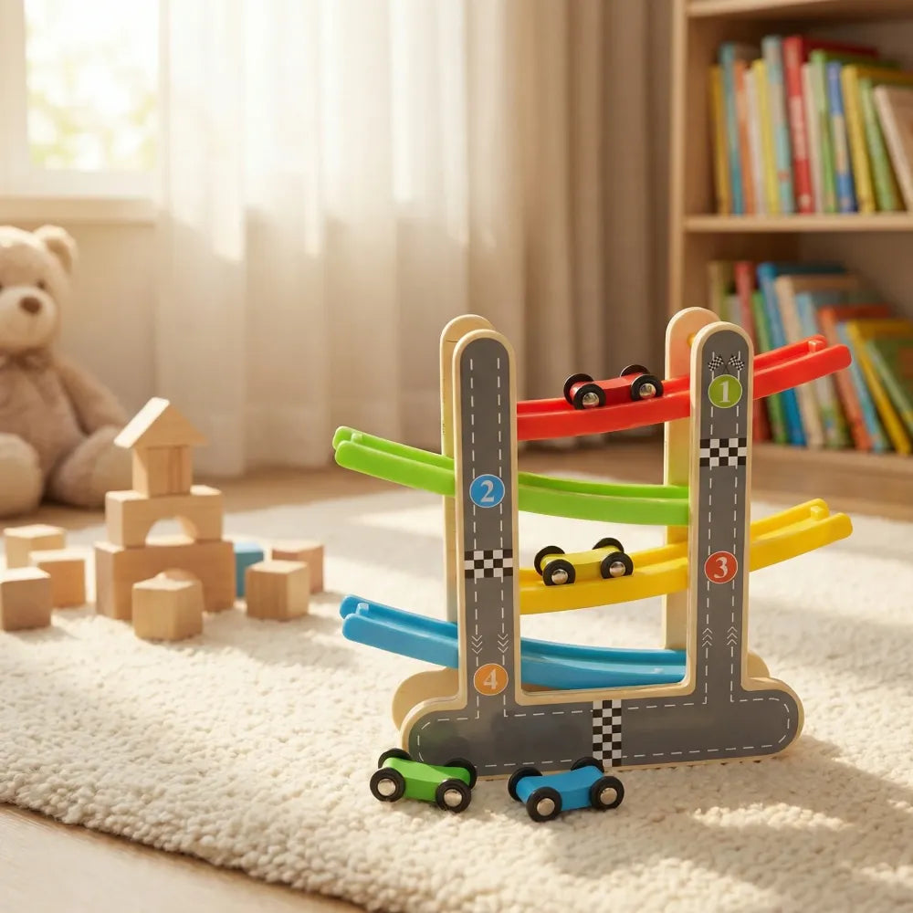 Wooden click-clack racer set - toys