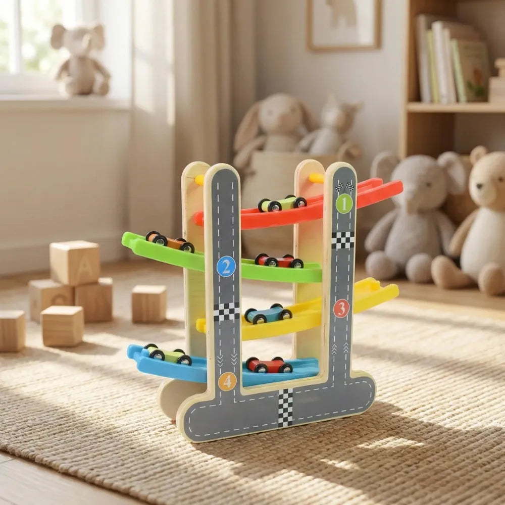Wooden click-clack racer set - toys