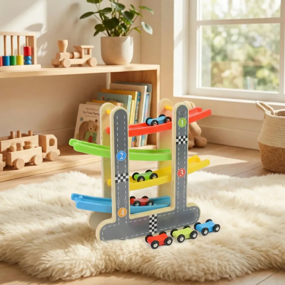 Wooden click-clack racer set - toys
