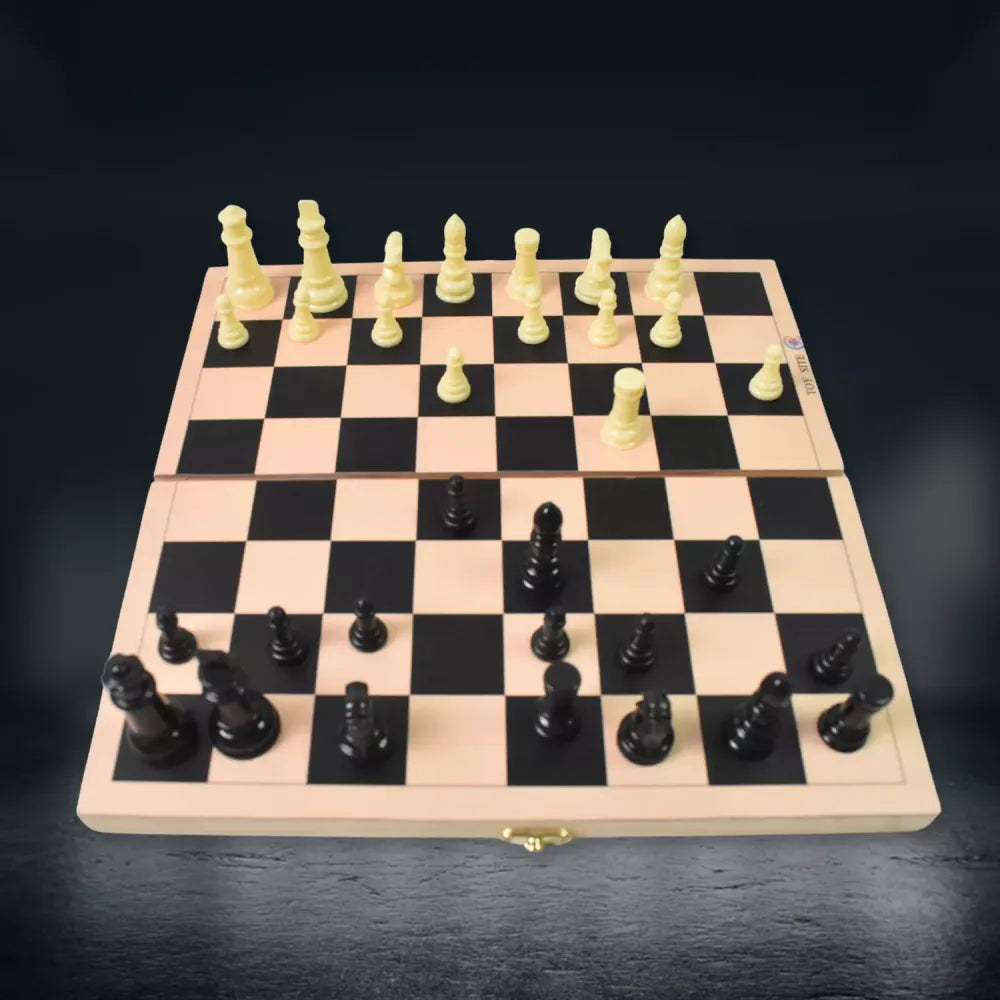 Wooden folding chess set - toys