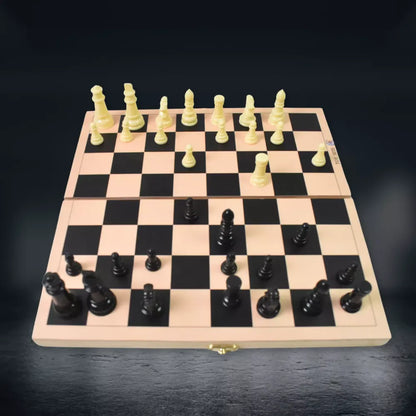 Wooden folding chess set - toys