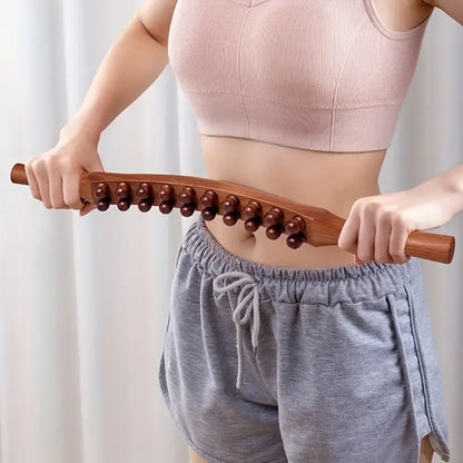 Wooden gua sha massage stick