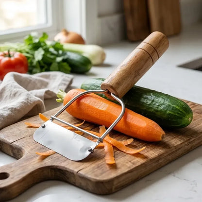 Wooden handle vegetable peeler - home & kitchen