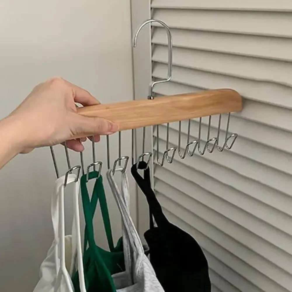 Wooden hanger with metal hooks (pack of 2)