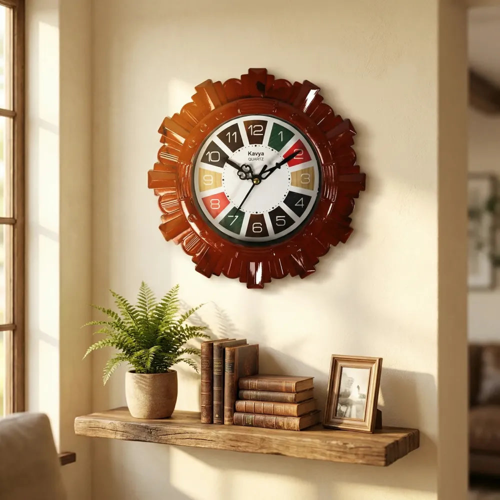Wooden-look wall clock - home improvement