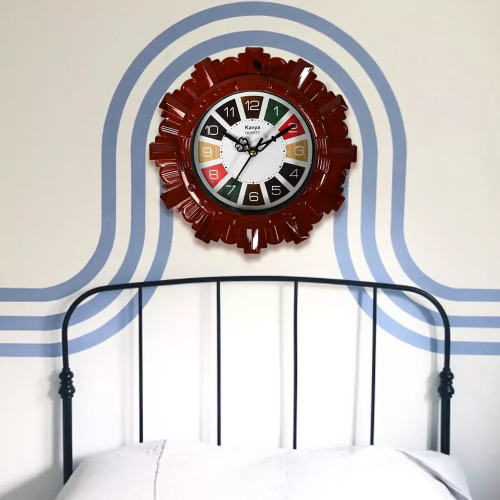 Wooden-look wall clock