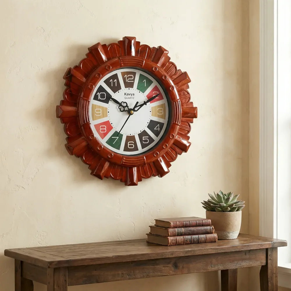 Wooden-look wall clock - home improvement