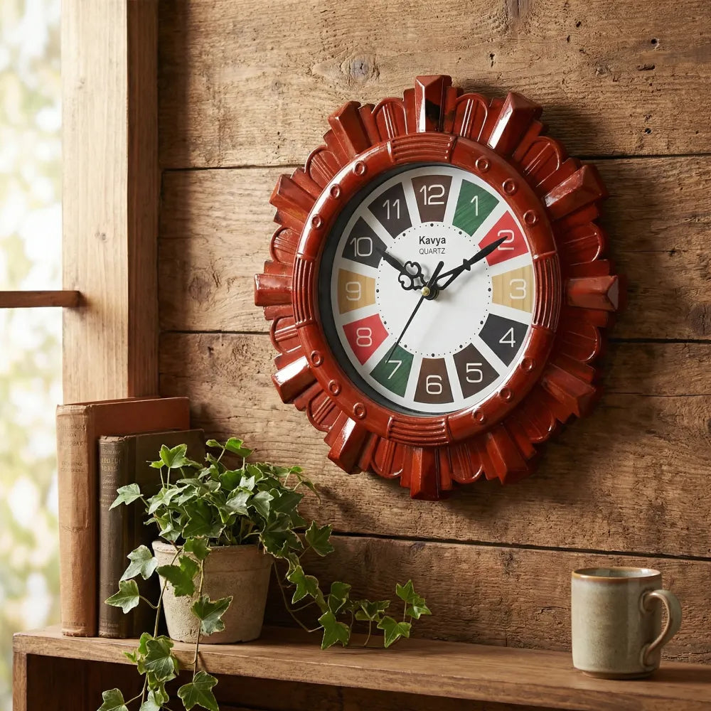Wooden-look wall clock - home improvement