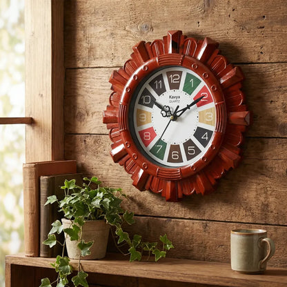 Wooden-look wall clock - home improvement