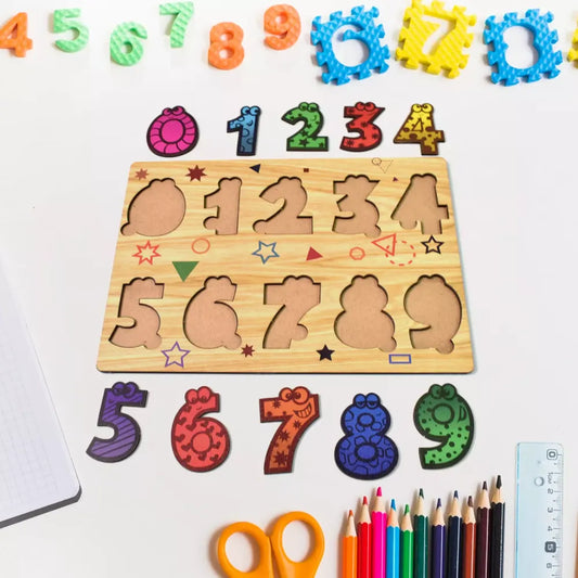 Wooden number puzzle board - toys