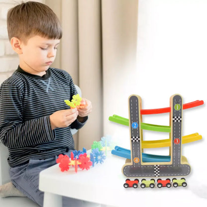 Wooden ramp racer set - toys