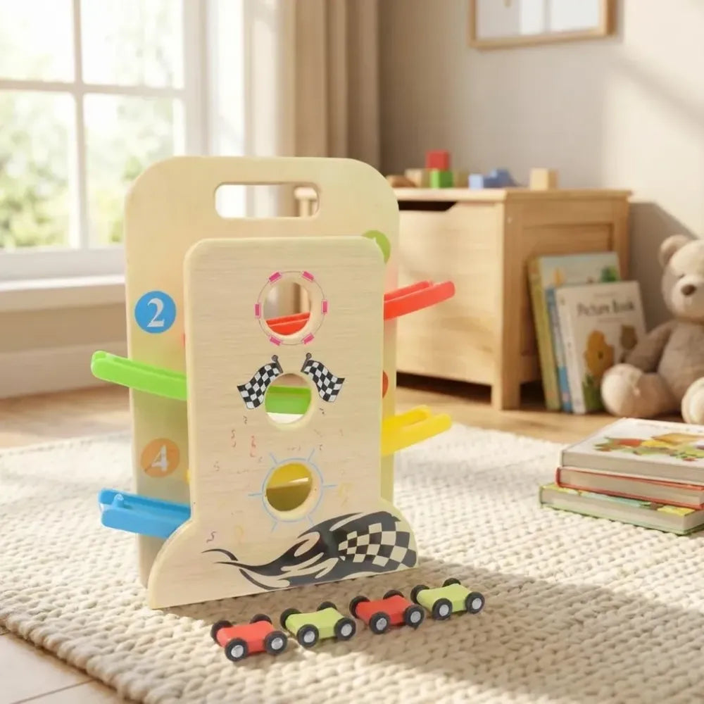 Wooden ramp racer set - toys