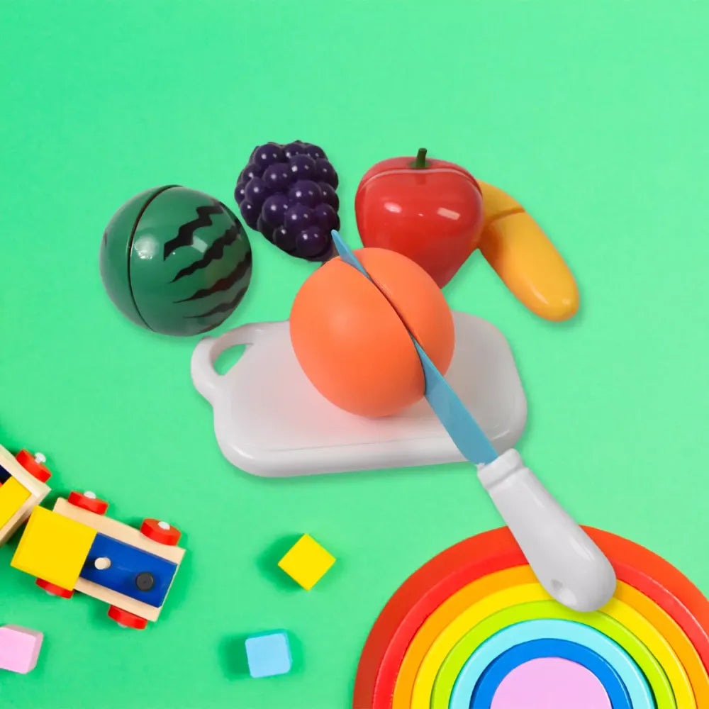 Wooden sliceable fruit set