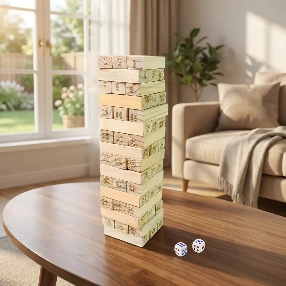 Wooden stacking tower game - toys