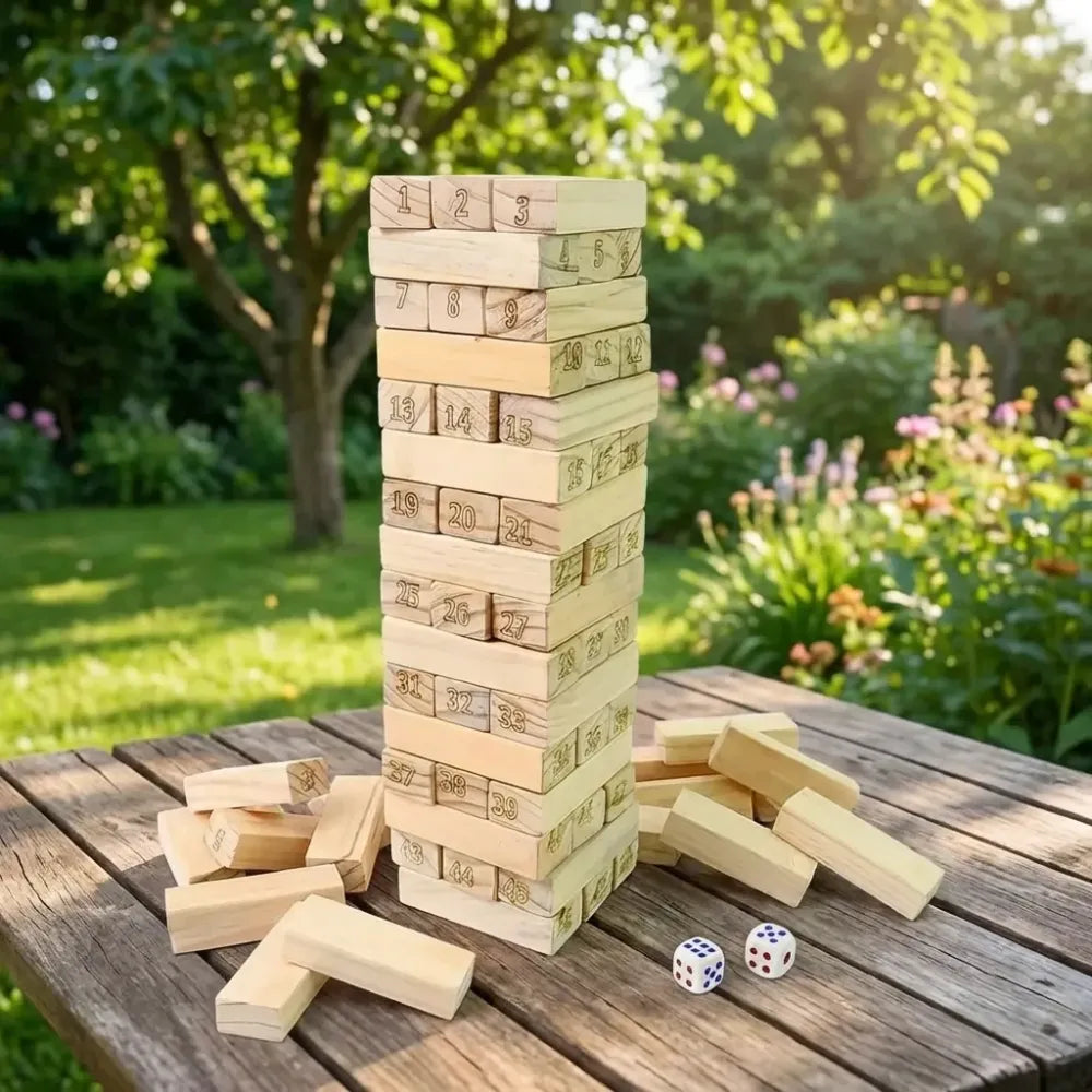 Wooden stacking tower game - toys