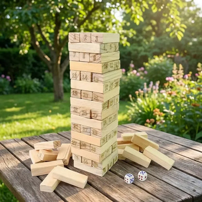 Wooden stacking tower game - toys