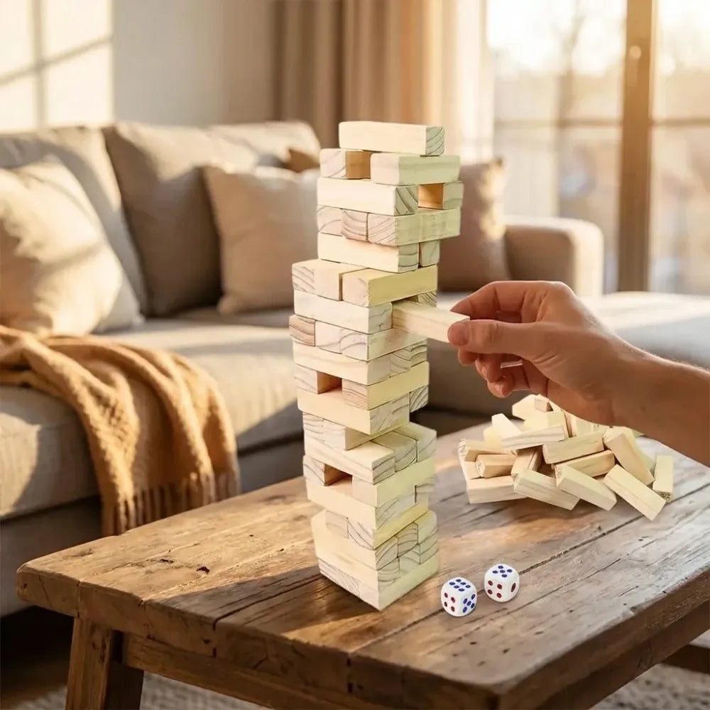 Wooden stacking tower game - toys