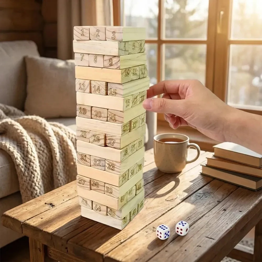Wooden stacking tower game - toys