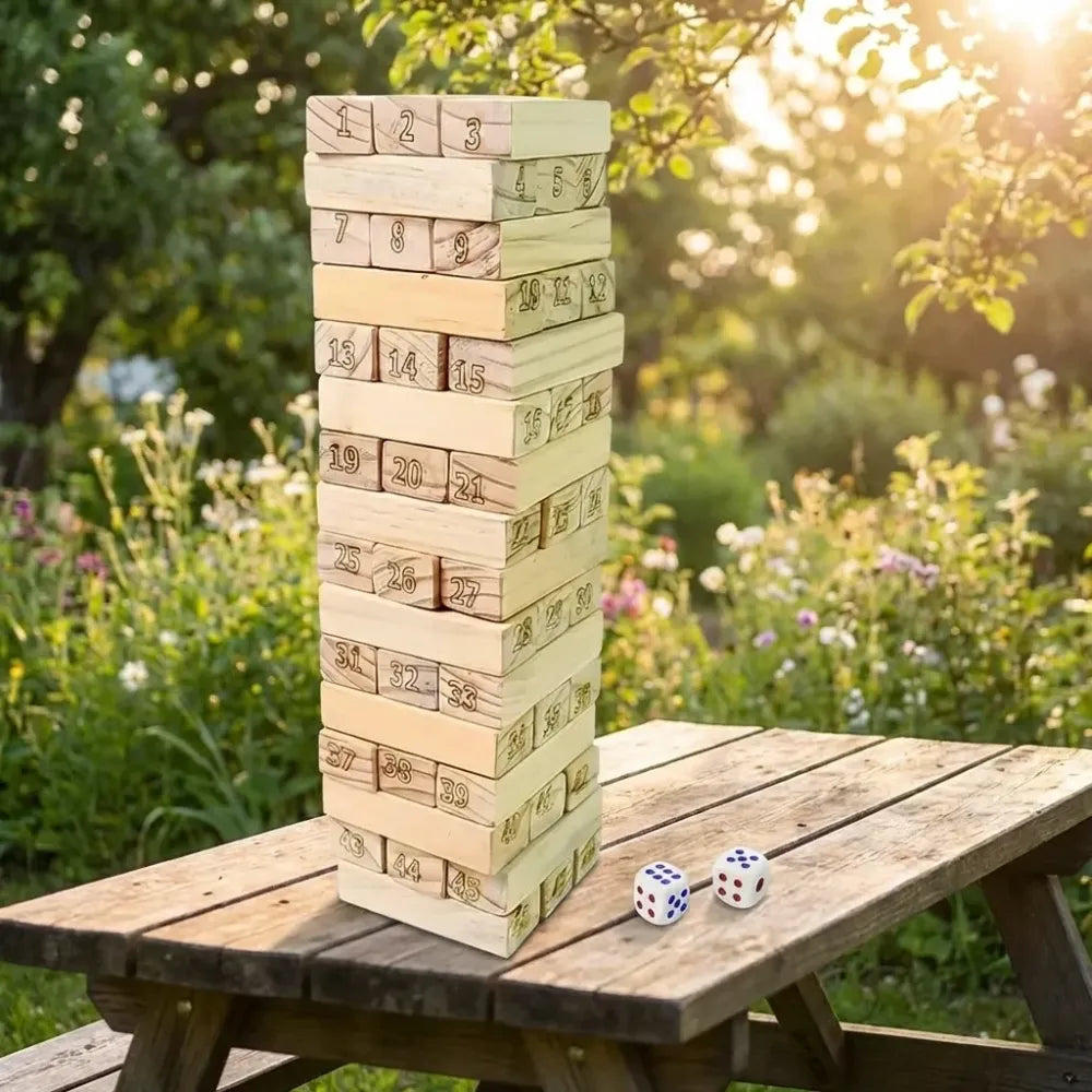 Wooden stacking tower game - toys