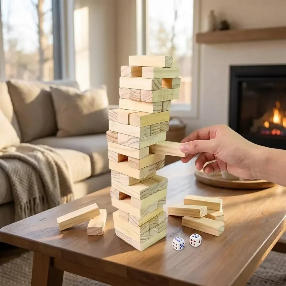 Wooden stacking tower game - toys