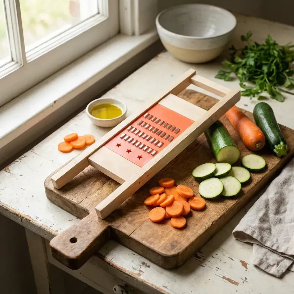 Wooden vegetable slicer grater - home & kitchen