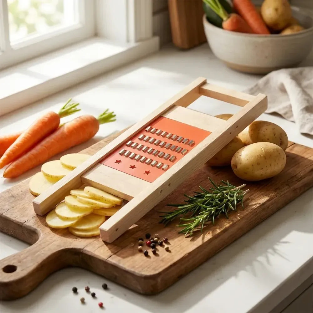 Wooden vegetable slicer grater - home & kitchen