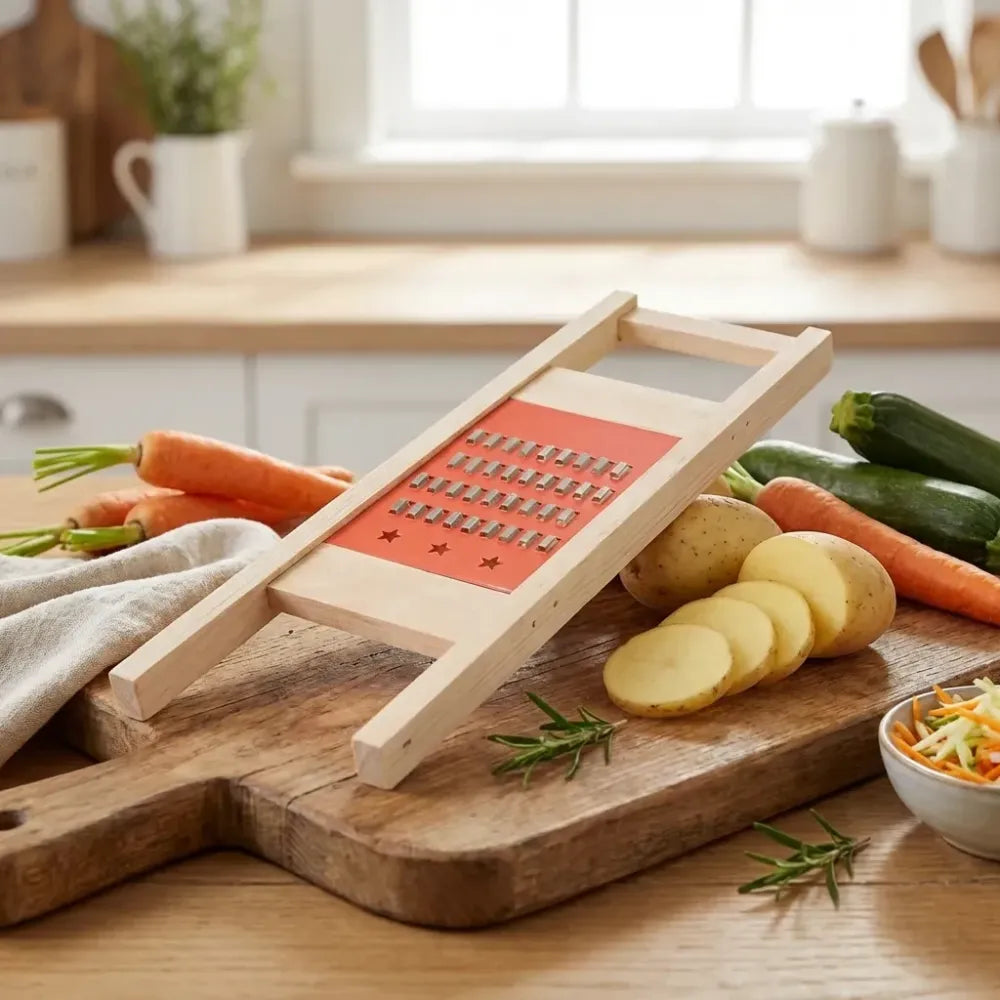 Wooden vegetable slicer grater - home & kitchen