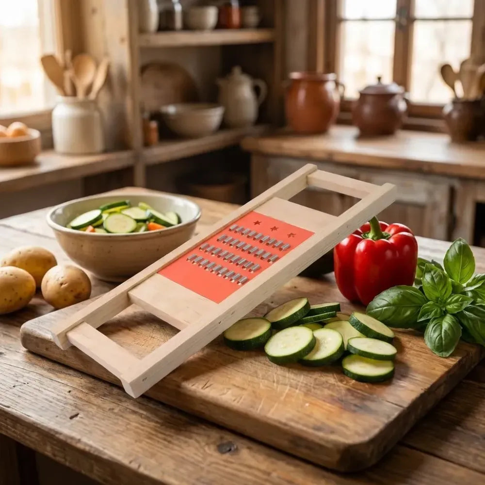 Wooden vegetable slicer grater - home & kitchen