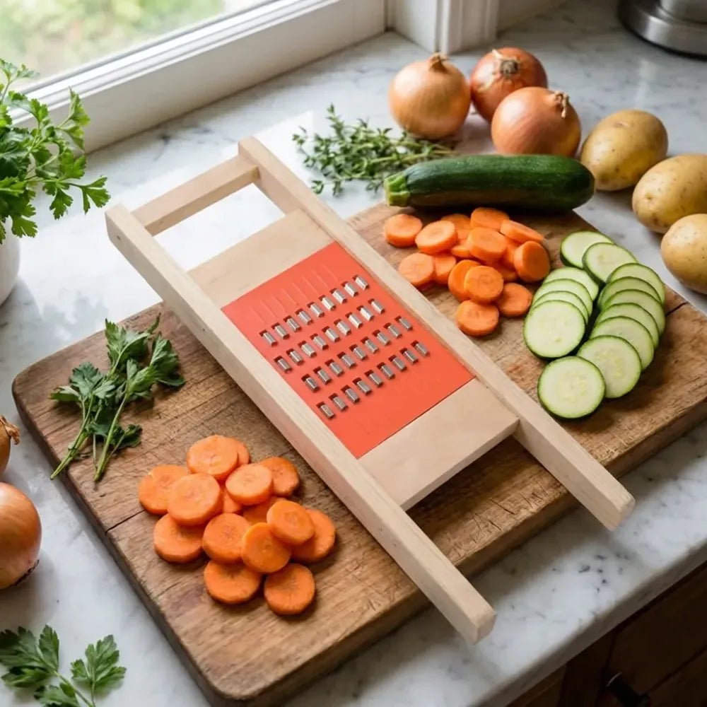 Wooden vegetable slicer grater - home & kitchen
