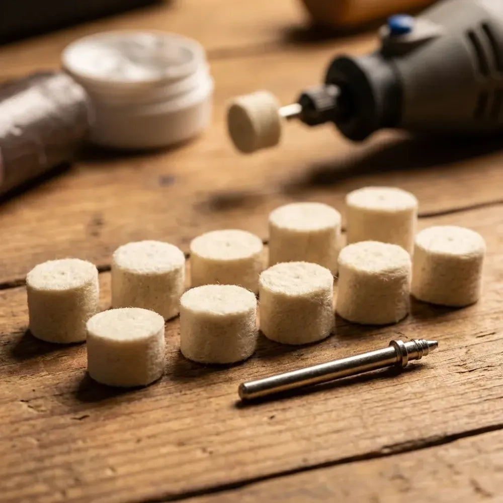 Wool felt polishing pad set - hardware