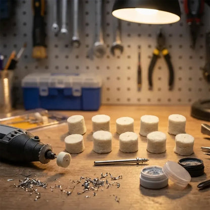 Wool felt polishing pad set - hardware