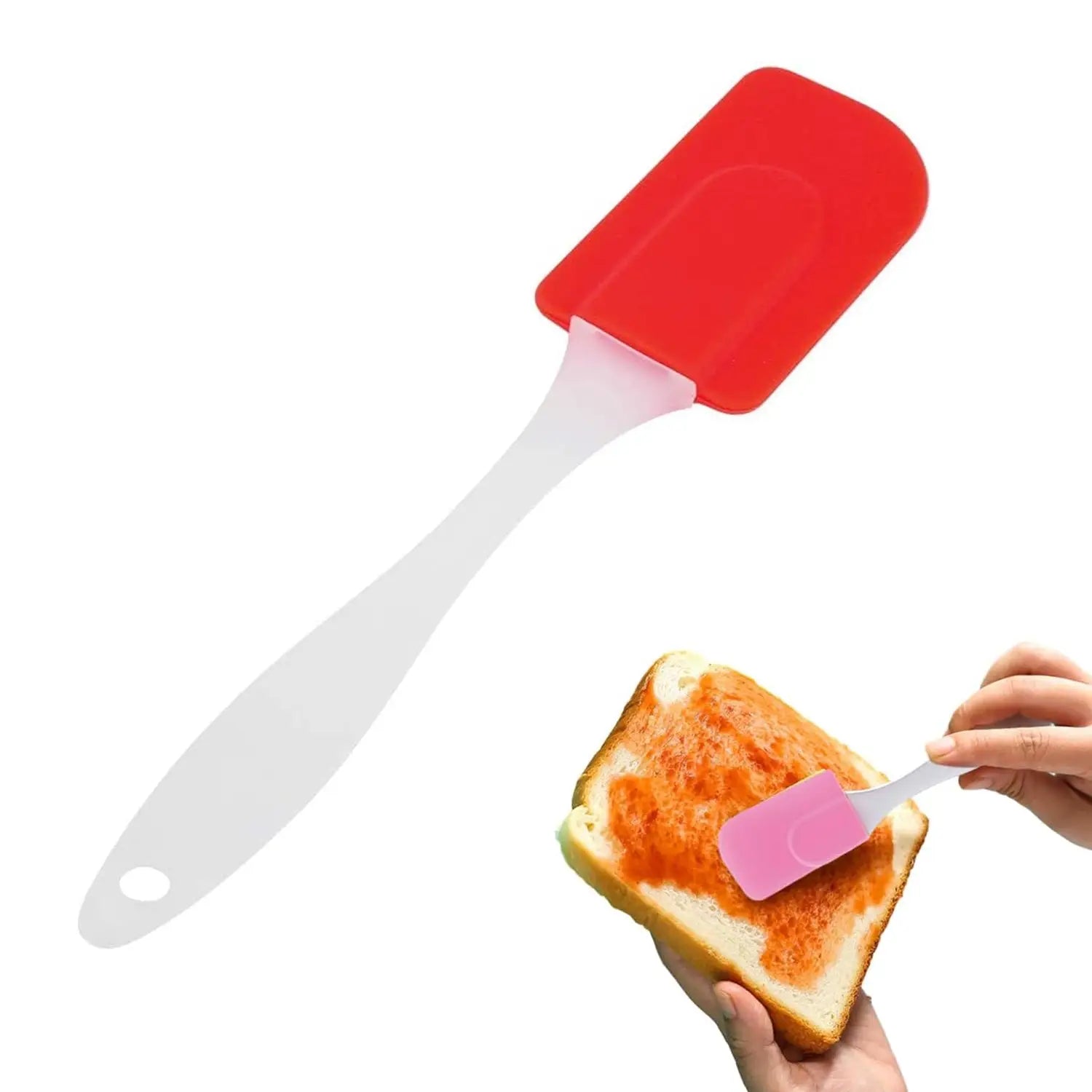 Heat-resistant silicone baking spatula