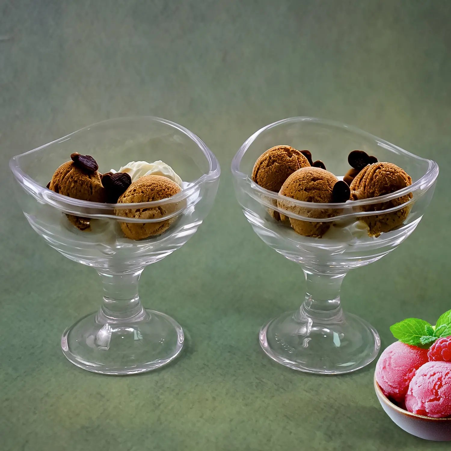 Elegant glass dessert bowls