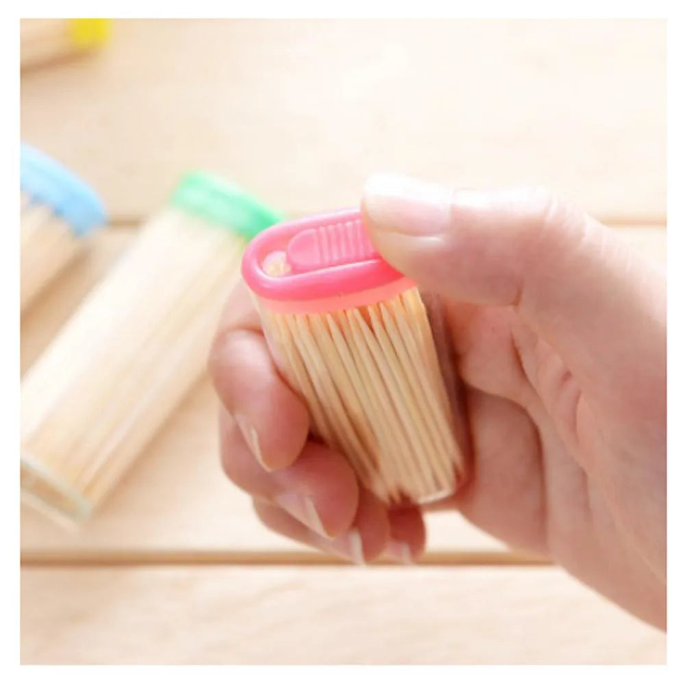 Eco-friendly bamboo toothpicks with dispenser