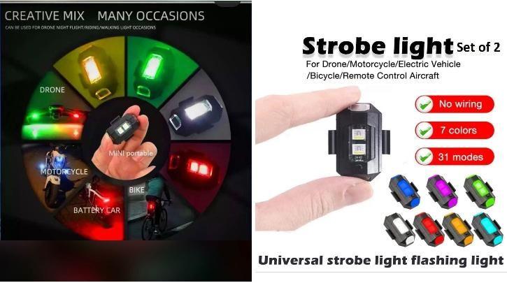 LED Strobe Light For Bike/ Car/ Cycle/ Drone