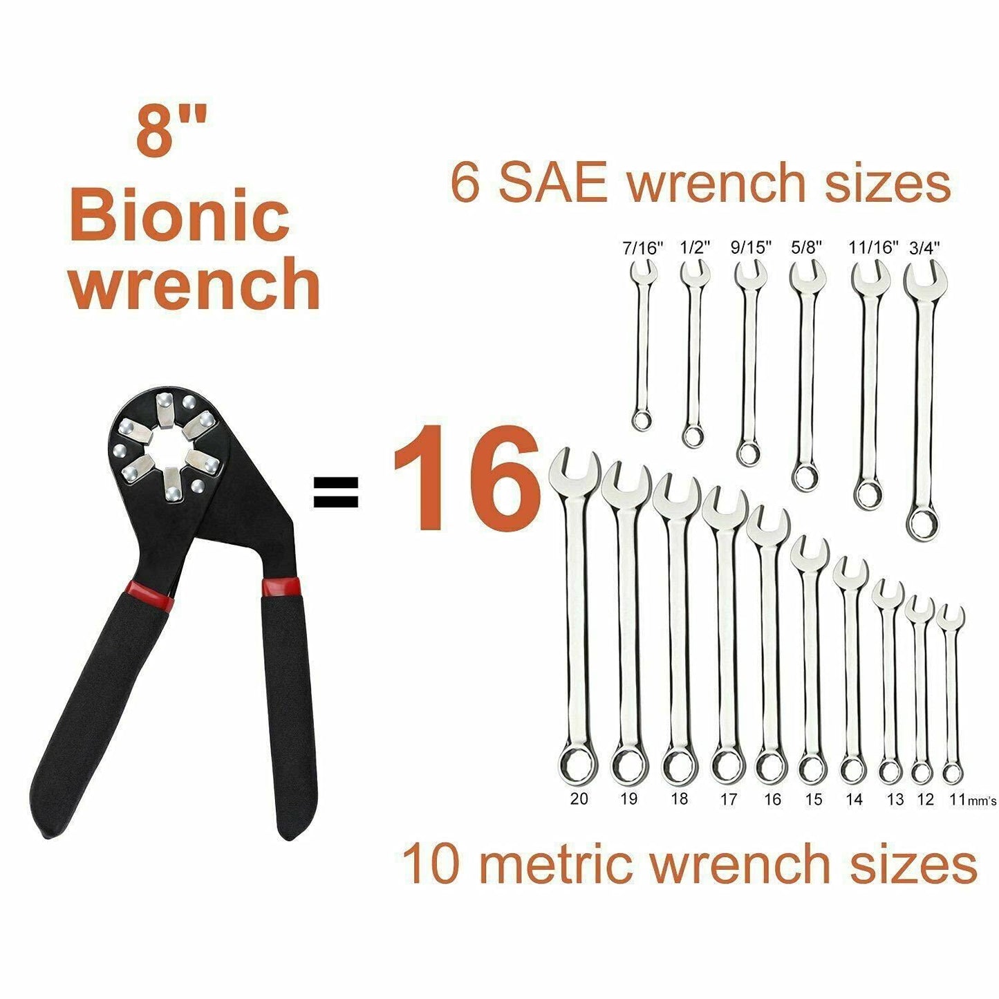 Universal Multifunctional 8-inch Wrench